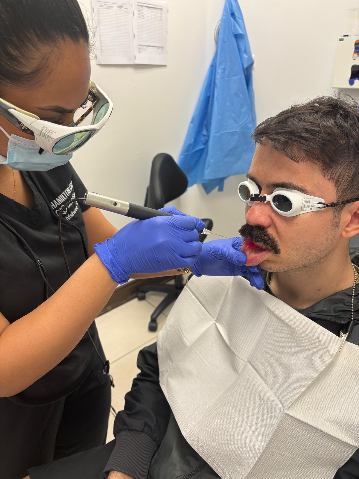 Canker sore treatment at Hamilton Care Dental Centre, view one