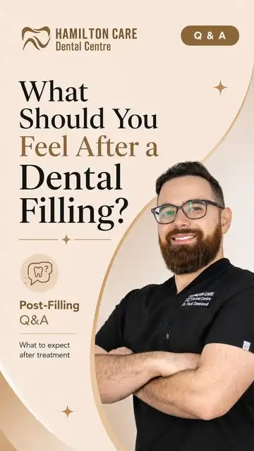 post filling social media post graphic featuring dr fadi dawood answering what to expect after treatment